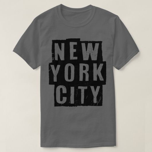 ニューヨークシティヴィンテージブラック文字 Tシャツ (デザイン正面)
