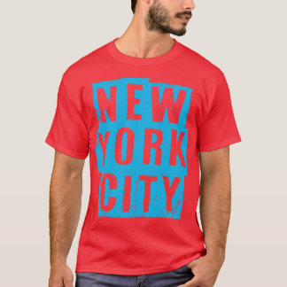ニューヨークシティヴィンテージライトブルー文字 Tシャツ