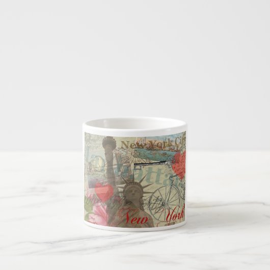 ニューヨークシティヴィンテージリバティスカイラインシンボルアート エスプレッソカップ (正面)