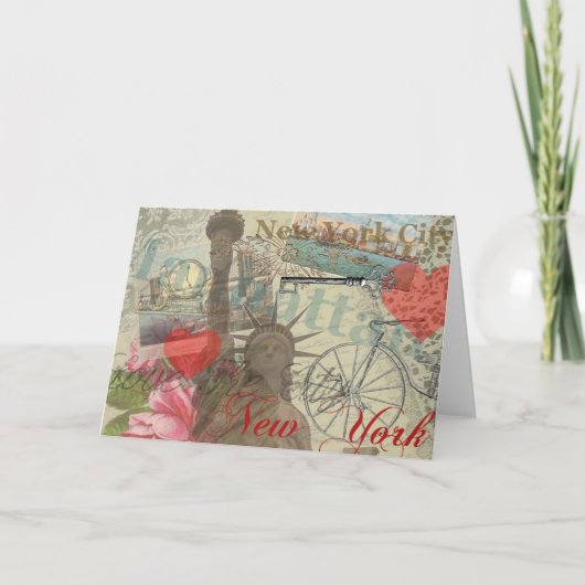 ニューヨークシティヴィンテージリバティスカイラインシンボルアート カード (正面)