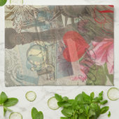 ニューヨークシティヴィンテージリバティスカイラインシンボルアート キッチンタオル (折り畳み)