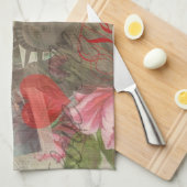 ニューヨークシティヴィンテージリバティスカイラインシンボルアート キッチンタオル (四つ折り)