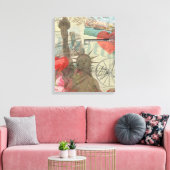 ニューヨークシティヴィンテージリバティスカイラインシンボルアート キャンバスプリント (インサイチュ (リビング))