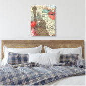 ニューヨークシティヴィンテージリバティスカイラインシンボルアート キャンバスプリント (インサイチュ (寝室))