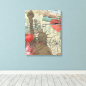 ニューヨークシティヴィンテージリバティスカイラインシンボルアート キャンバスプリント (インサイチュ (ウッドフロア))