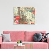 ニューヨークシティヴィンテージリバティスカイラインシンボルアート キャンバスプリント (インサイチュ (リビング))