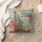 ニューヨークシティヴィンテージリバティスカイラインシンボルアート クッション (ブランケット)