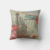 ニューヨークシティヴィンテージリバティスカイラインシンボルアート クッション (裏面)