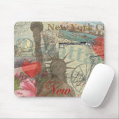 ニューヨークシティヴィンテージリバティスカイラインシンボルアート マウスパッド (マウス)