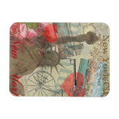 ニューヨークシティヴィンテージリバティスカイラインシンボルアート マグネット (横)