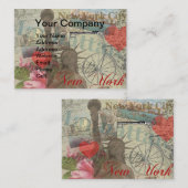 ニューヨークシティヴィンテージリバティスカイラインシンボルアート 名刺 (正面/裏面)