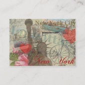 ニューヨークシティヴィンテージリバティスカイラインシンボルアート 名刺 (裏面)