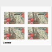 ニューヨークシティヴィンテージリバティスカイラインシンボルアート 長方形シール (シート)