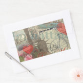 ニューヨークシティヴィンテージリバティスカイラインシンボルアート 長方形シール (封筒)