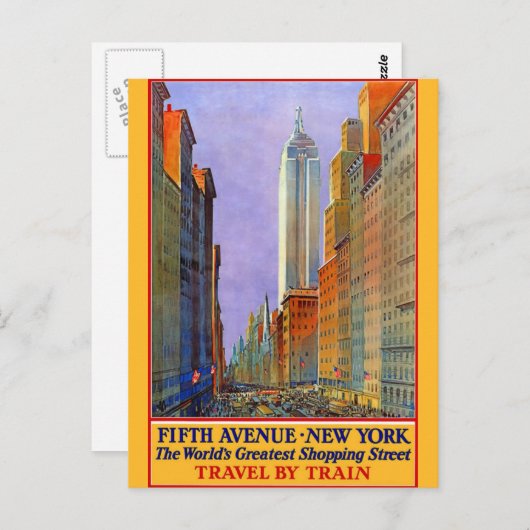 ニューヨークシティヴィンテージ旅行はがき ポストカード (正面/裏面)