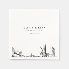 ニューヨークシティー結婚のミニマル紙 スタンダードカクテルナプキン