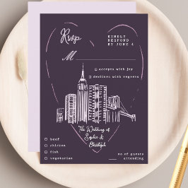 ニューヨークシティー NYC ウェディング RSVP 同封カード エンクロージャーカード