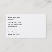 ニューヨークシティ不動産仲介業者ダブルサイド名刺 名刺 (裏面)