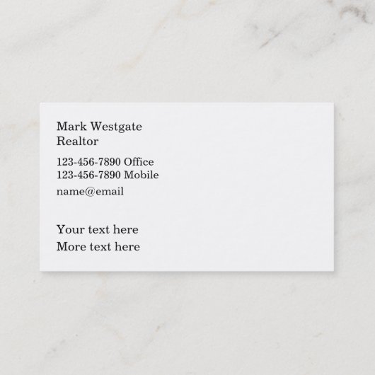 ニューヨークシティ不動産仲介業者ダブルサイド名刺 名刺 (裏面)