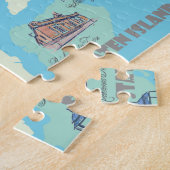 ニューヨークシティ図解入りの、写真付きのレトロヴィンテージマップ ジグソーパズル (側面)