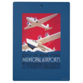 ニューヨークシティ市空港ヴィンテージポスター クリップボード (裏面)