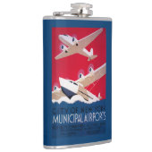 ニューヨークシティ市空港ヴィンテージポスター フラスク (右)