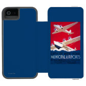 ニューヨークシティ市空港ヴィンテージポスター INCIPIO iPhoneウォレットケース (フォリオオープン)