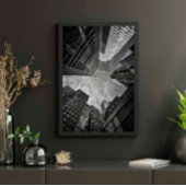 ニューヨークシティ建物ズブラックアンドホワイト ポスター