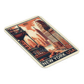 ニューヨークシティ建物ヴィンテージバルコニービュー マグネット (右側)