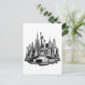 ニューヨークシティ建物建築アート ポストカード (スタンド正面)