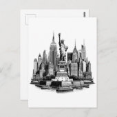 ニューヨークシティ建物建築アート ポストカード (正面/裏面)