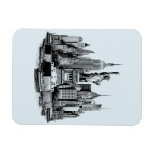 ニューヨークシティ建物建築アート マグネット (横)