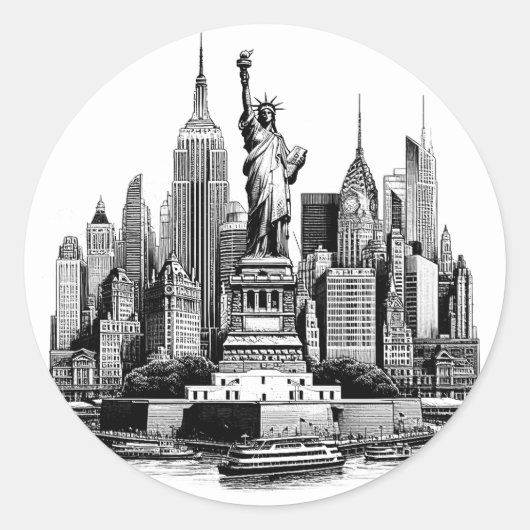 ニューヨークシティ建物建築アート ラウンドシール (正面)