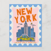 ニューヨークシティ旅行アートスカイラインUSAのお土産 シーズンポストカード (正面)