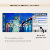 ニューヨークシティ旅行サプライズ搭乗券カード 招待状