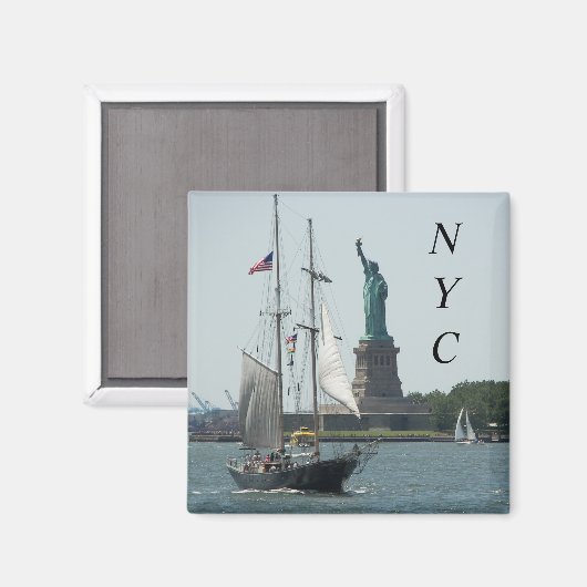 ニューヨークシティ港の写真 マグネット (正面/裏面)