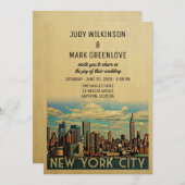 ニューヨークシティ結婚式招待状ヴィンテージNYC 招待状 (正面/裏面)