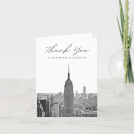 ニューヨークシティ縦型ブランクブラック＆ホワイト サンキューカード