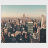 ニューヨークシティ超高層ビルズルーフテラスアーバンビュー ラッピングペーパー (フラット)