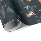 ニューヨークシティ超高層ビルズルーフテラスアーバンビュー ラッピングペーパー (ロールコーナー)