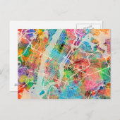 ニューヨークシティ通りの地図 ポストカード (正面/裏面)