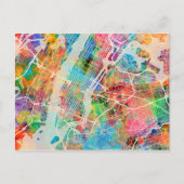 ニューヨークシティ通りの地図 ポストカード (正面)