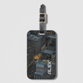 ニューヨークシティ通りアットナイトアーバンライト ラゲッジタグ (正面縦)