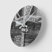 ニューヨークシティ通りシンボルや象徴クロック ラウンド壁時計 (傾斜)