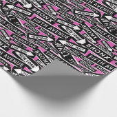ニューヨークシティ通りシンボルや象徴ズピンクブラックアンドホワイト ラッピングペーパー (角)