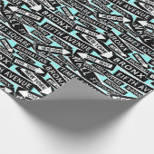 ニューヨークシティ通りシンボルや象徴ズブルーブラックアンドホワイト ラッピングペーパー (角)