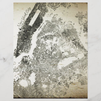 ニューヨークシティ通り建物ヴィンテージマップ