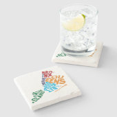 ニューヨークシティ5の自治区のCalligramの地図 ストーンコースター (横)