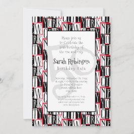 ニューヨークシティ50thバースデーパーティマンハッタンシック 招待状