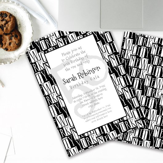 ニューヨークシティ50thバースデーパーティマンハッタンスタイル 招待状